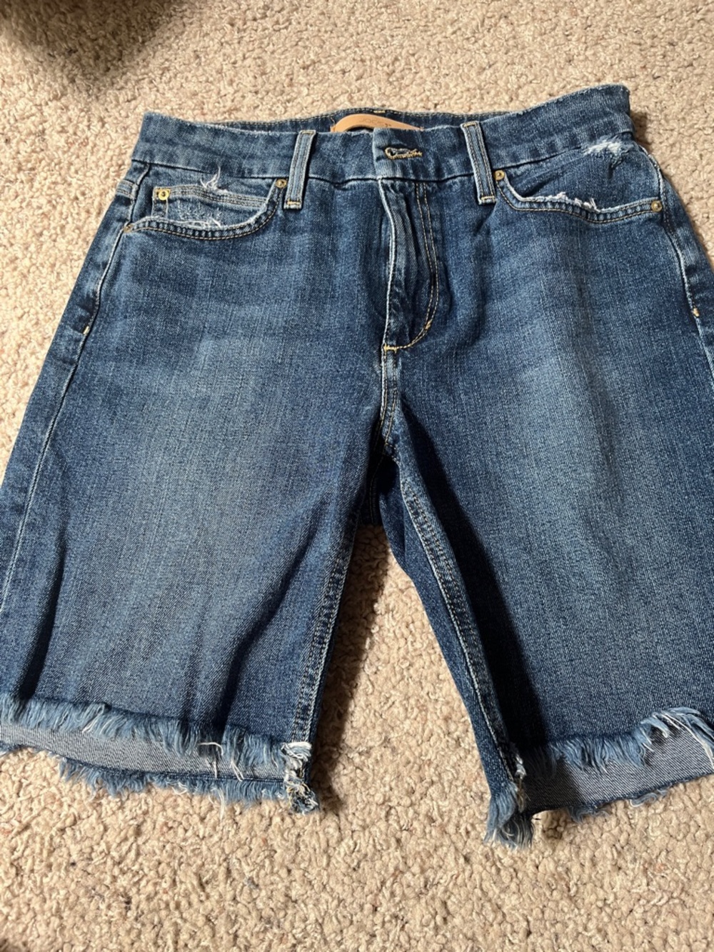 Joe's Jeans Distressed Dark Blue Denim Shorts